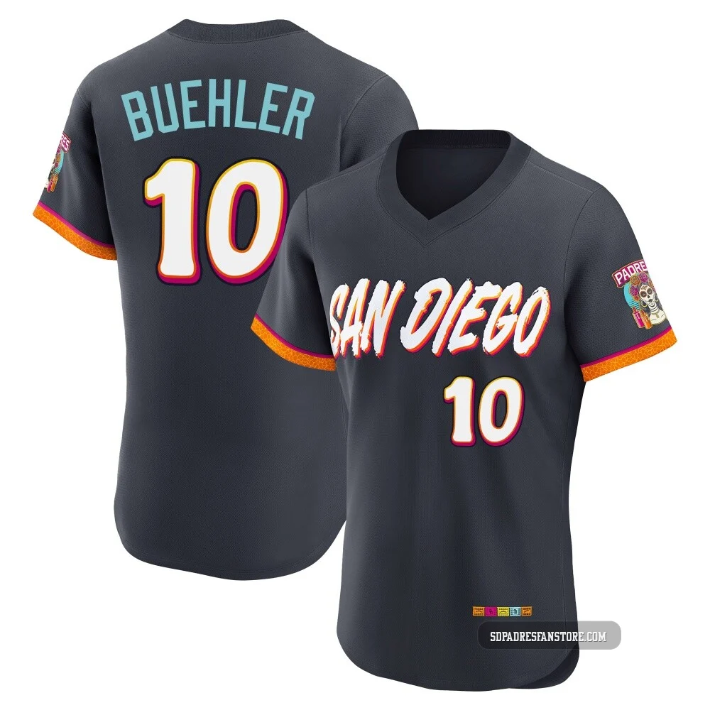 San Diego Padres ＃10 Walker Buehler Men's Authentic Obsidian 2026 City Connect Stadium Jersey