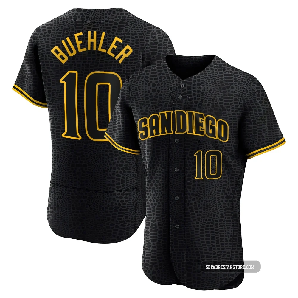 San Diego Padres ＃10 Walker Buehler Men's Black Authentic Snake Skin City Jersey