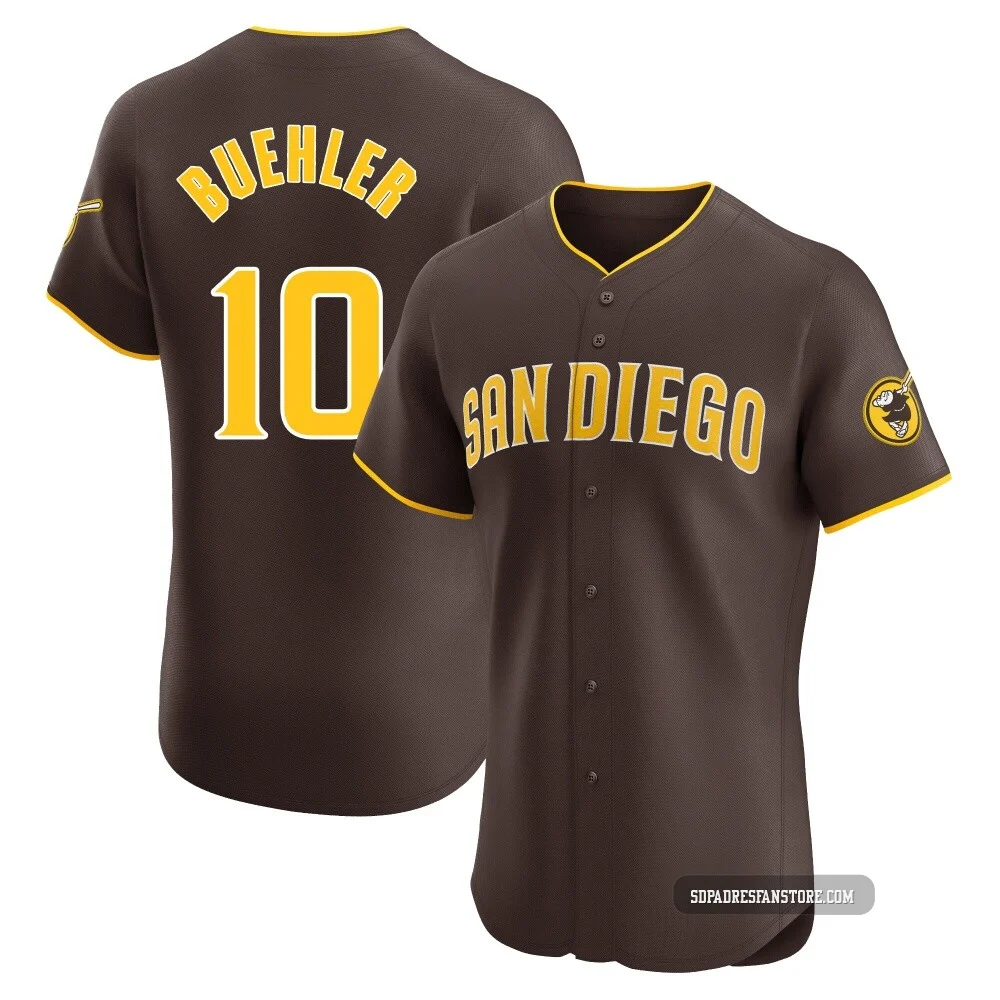 San Diego Padres ＃10 Walker Buehler Men's Brown Elite Road Vapor Premier Jersey