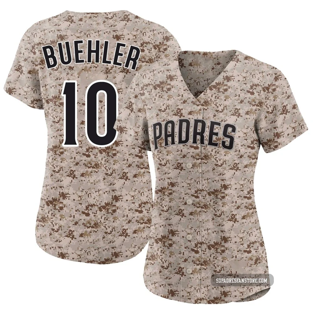 San Diego Padres ＃10 Walker Buehler Women's Camo Limited 2nd Alternate Jersey