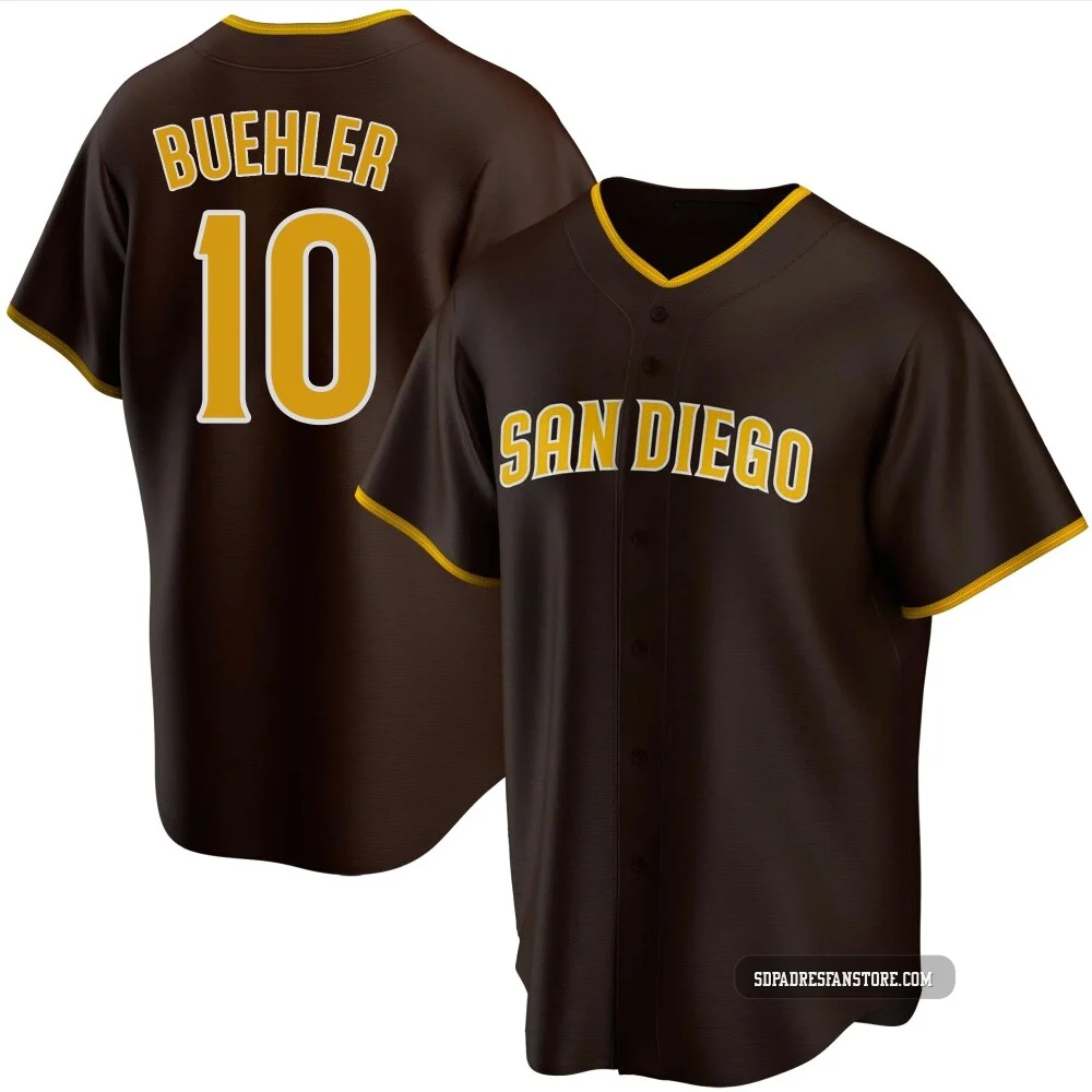 San Diego Padres ＃10 Walker Buehler Youth Brown Replica Road Jersey