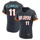 San Diego Padres ＃11 Tim Flannery Men's Authentic Obsidian 2026 City Connect Stadium Jersey