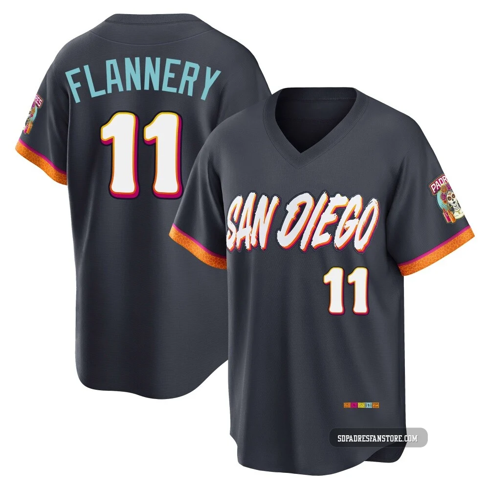 San Diego Padres ＃11 Tim Flannery Men's Limited Obsidian 2026 City Connect Stadium Jersey
