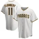 San Diego Padres ＃11 Tim Flannery Men's White/Brown Replica Home Jersey