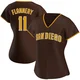 San Diego Padres ＃11 Tim Flannery Women's Brown Replica Road Jersey