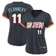 San Diego Padres ＃11 Tim Flannery Women's Limited Obsidian 2026 City Connect Stadium Jersey
