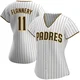 San Diego Padres ＃11 Tim Flannery Women's White/Brown Authentic Home Jersey
