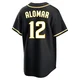 San Diego Padres ＃12 Roberto Alomar Men's Black Replica Fashion Out Jersey