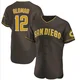San Diego Padres ＃12 Roberto Alomar Men's Brown Authentic Road Jersey