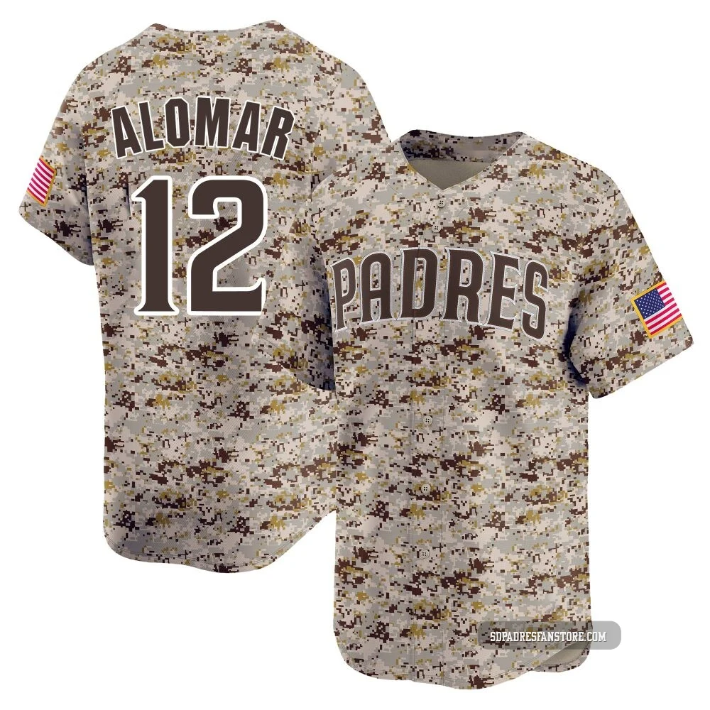 San Diego Padres ＃12 Roberto Alomar Men's Camo Limited 2nd Alternate Jersey