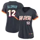 San Diego Padres ＃12 Roberto Alomar Women's Limited Obsidian 2026 City Connect Stadium Jersey