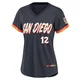 San Diego Padres ＃12 Roberto Alomar Women's Limited Obsidian 2026 City Connect Stadium Jersey