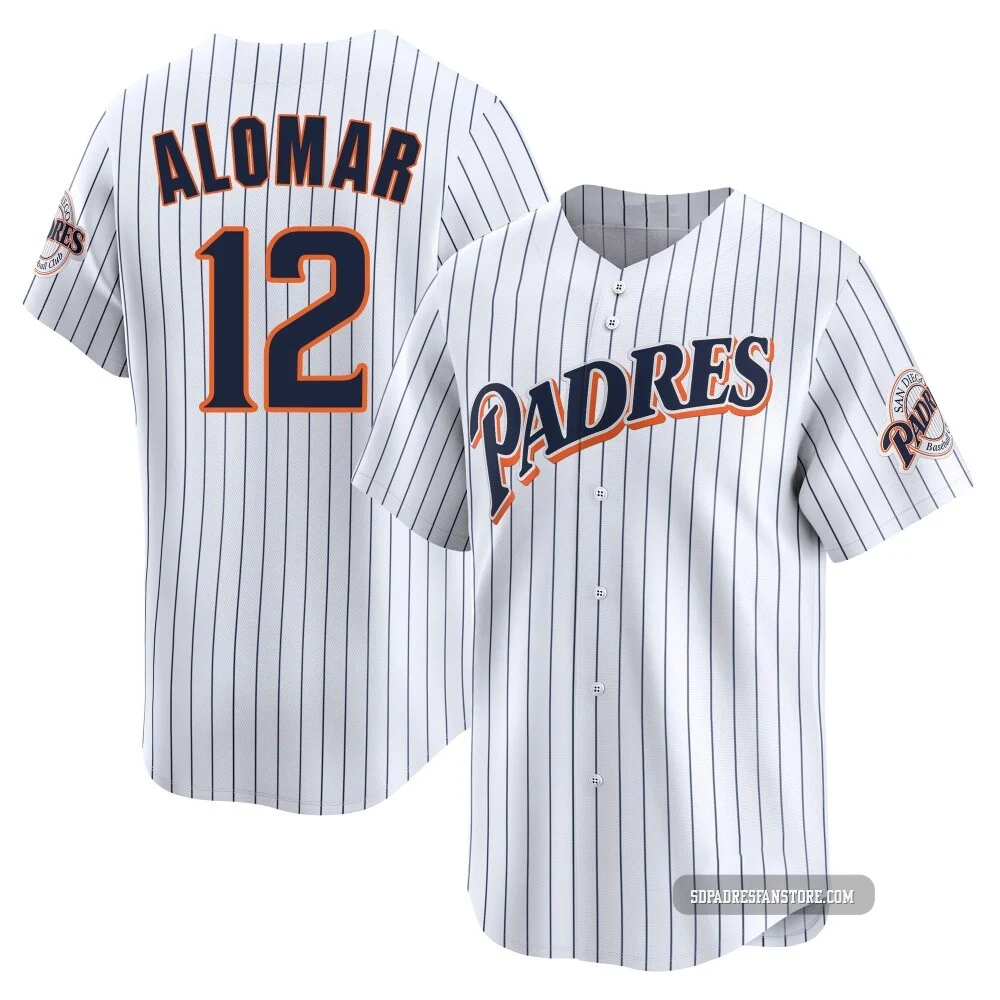 San Diego Padres ＃12 Roberto Alomar Youth White Limited Cooperstown Collection Jersey