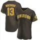 San Diego Padres ＃13 Manny Machado Men's Brown Authentic Road Jersey