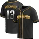 San Diego Padres ＃13 Manny Machado Men's Gold Replica Black en Alternate Jersey