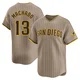 San Diego Padres ＃13 Manny Machado Men's Limited Tan Alternate Jersey