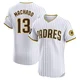 San Diego Padres ＃13 Manny Machado Men's White Elite Home Patch Jersey