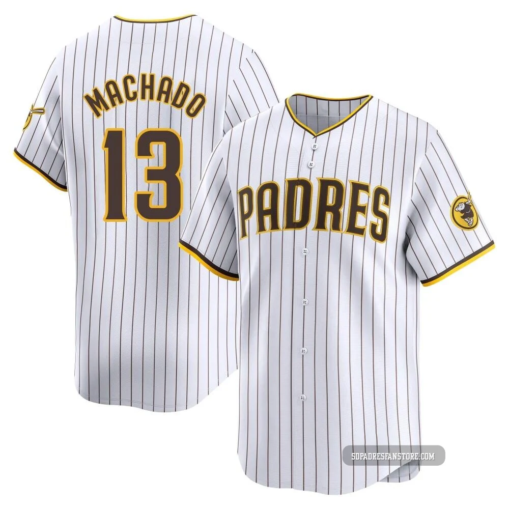 San Diego Padres ＃13 Manny Machado Youth White Limited Home Jersey