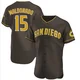 San Diego Padres ＃15 Martin Maldonado Men's Brown Authentic Road Jersey