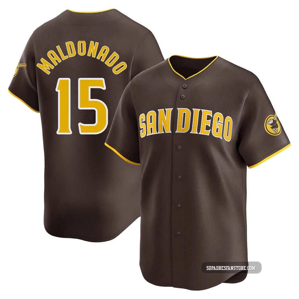 San Diego Padres ＃15 Martin Maldonado Youth Brown Limited Away Jersey