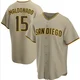 San Diego Padres ＃15 Martin Maldonado Youth Sand/Brown Replica Alternate Jersey