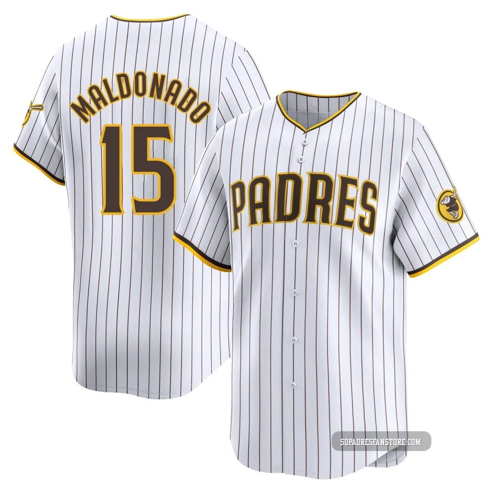 San Diego Padres ＃15 Martin Maldonado Youth White Limited Home Jersey