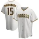 San Diego Padres ＃15 Martin Maldonado Youth White/Brown Replica Home Jersey