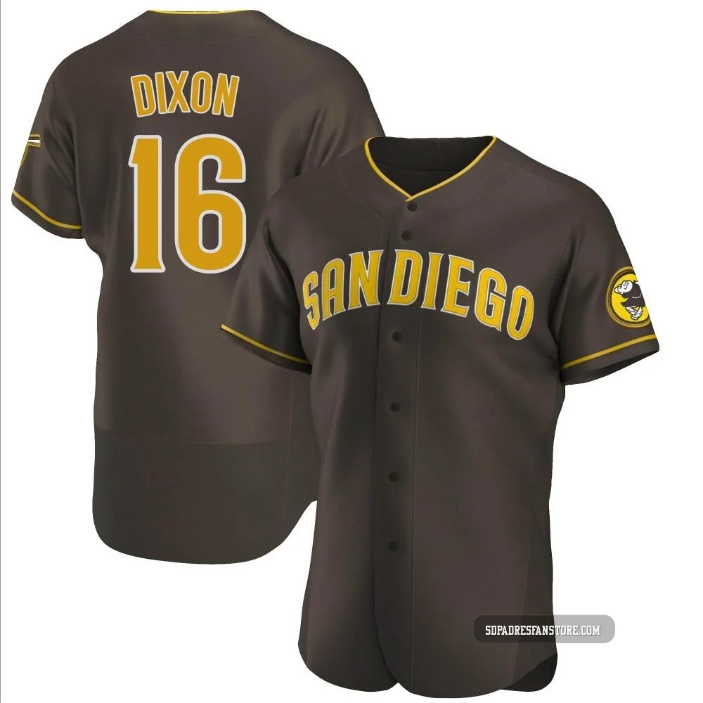 San Diego Padres ＃16 Brandon Dixon Men's Brown Authentic Road Jersey