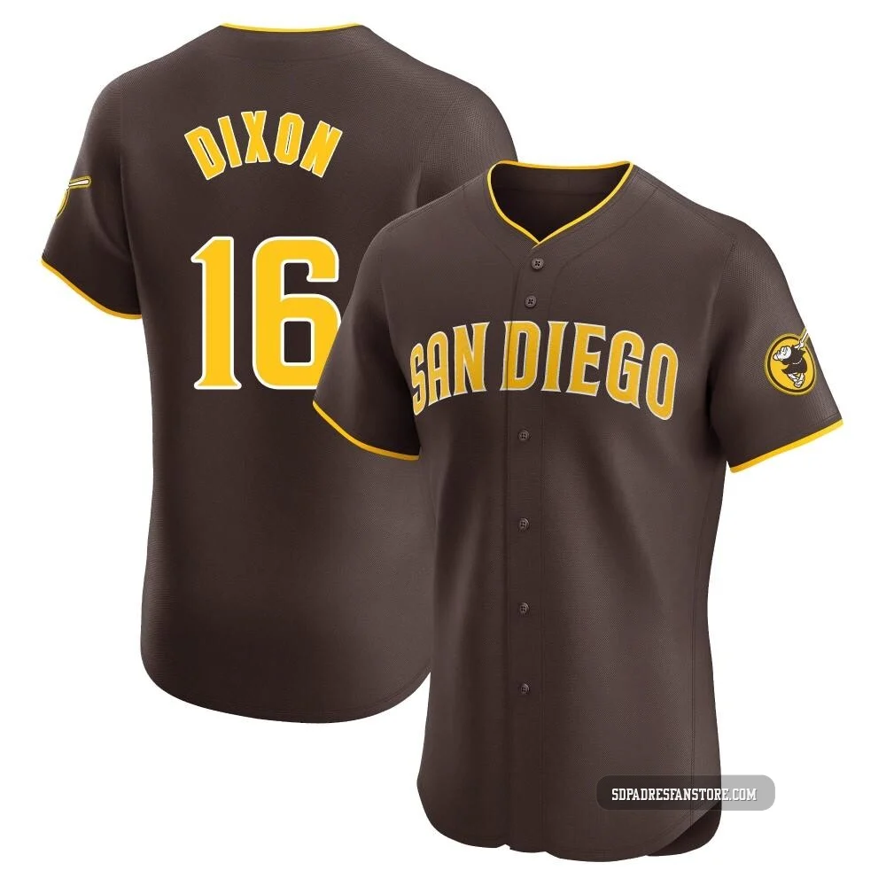 San Diego Padres ＃16 Brandon Dixon Men's Brown Elite Road Vapor Premier Jersey