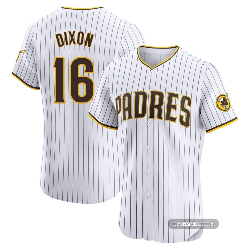 San Diego Padres ＃16 Brandon Dixon Men's White Elite Home Jersey
