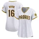 San Diego Padres ＃16 Brandon Dixon Women's White Limited Home Jersey