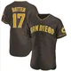 San Diego Padres ＃17 Matthew Batten Men's Brown Authentic Road Jersey