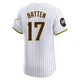 San Diego Padres ＃17 Matthew Batten Men's White Elite Home Patch Jersey