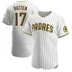 San Diego Padres ＃17 Matthew Batten Men's White/Brown Authentic Home Jersey