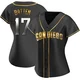 San Diego Padres ＃17 Matthew Batten Women's Gold Replica Black en Alternate Jersey