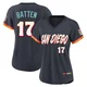 San Diego Padres ＃17 Matthew Batten Women's Limited Obsidian 2026 City Connect Stadium Jersey