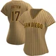 San Diego Padres ＃17 Matthew Batten Women's Tan/Brown Replica Alternate Jersey