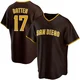 San Diego Padres ＃17 Matthew Batten Youth Brown Replica Road Jersey