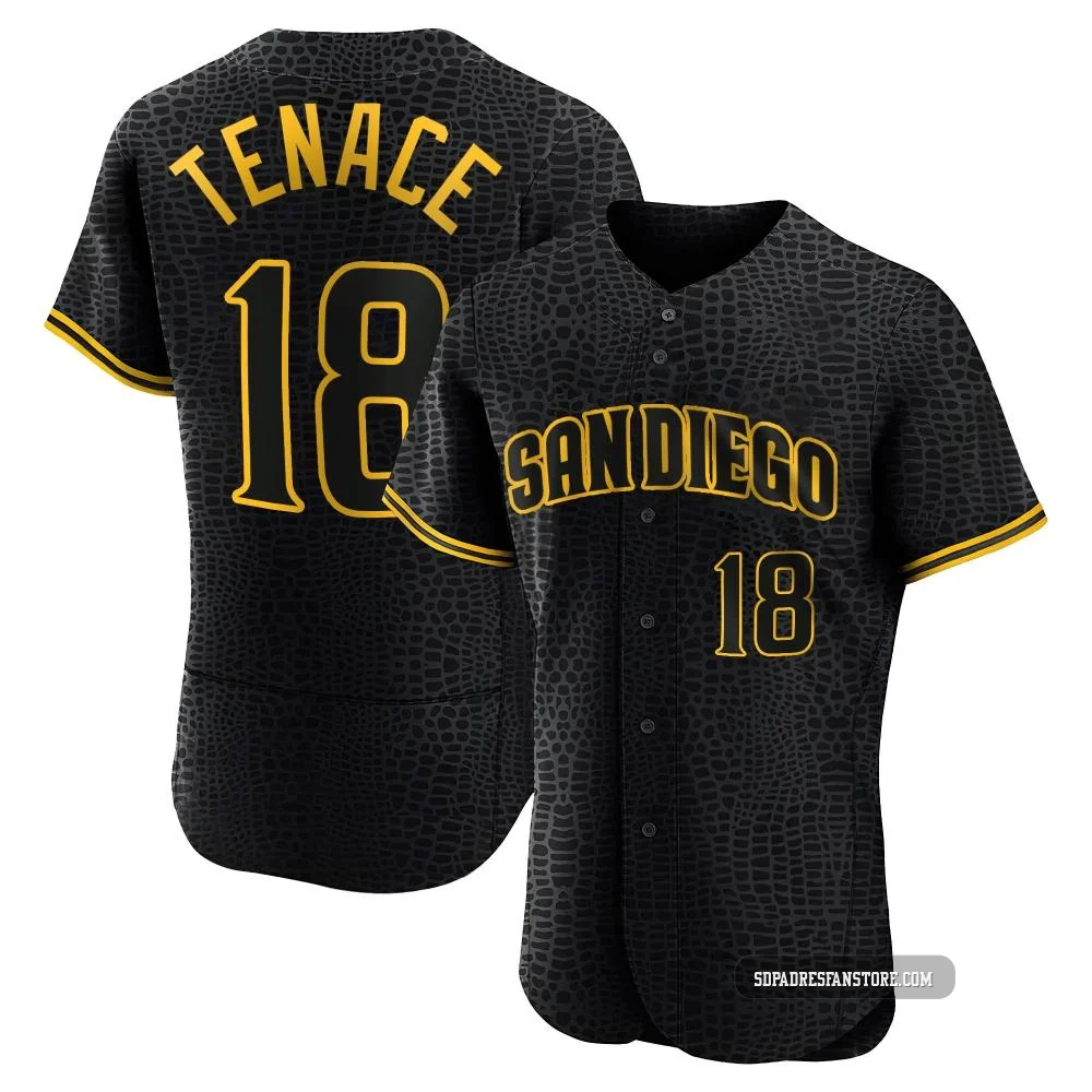 San Diego Padres ＃18 Gene Tenace Men's Black Authentic Snake Skin City Jersey