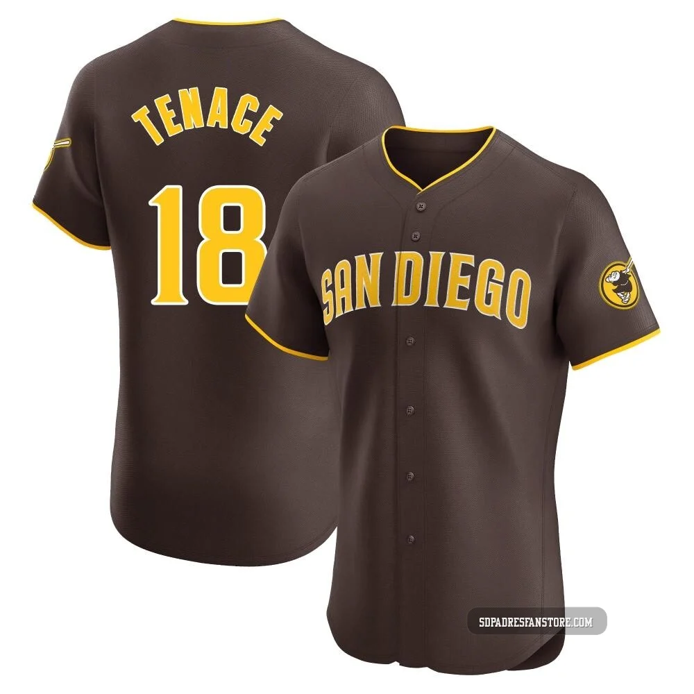 San Diego Padres ＃18 Gene Tenace Men's Brown Elite Road Vapor Premier Jersey