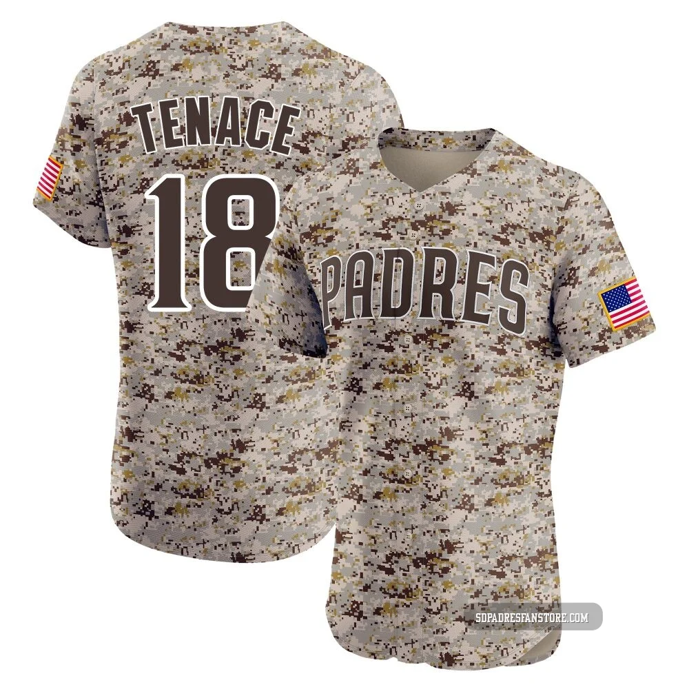 San Diego Padres ＃18 Gene Tenace Men's Camo Elite Alternate Vapor Premier Jersey