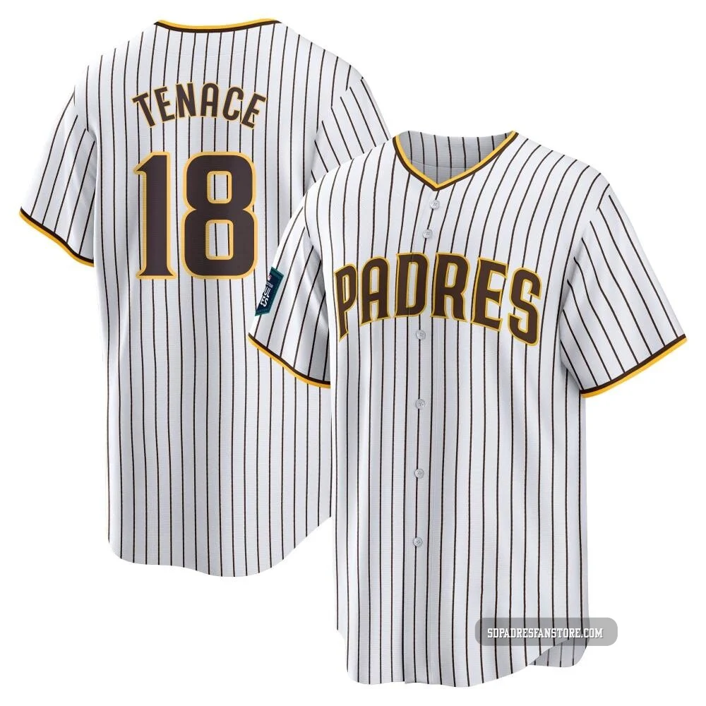 San Diego Padres ＃18 Gene Tenace Men's White Replica 2024 World Tour Seoul Series Home Jersey