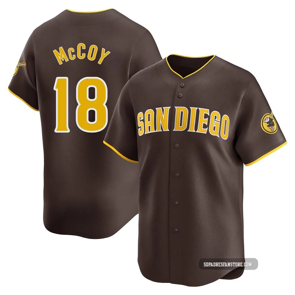 San Diego Padres ＃18 Mason McCoy Youth Brown Limited Away Jersey
