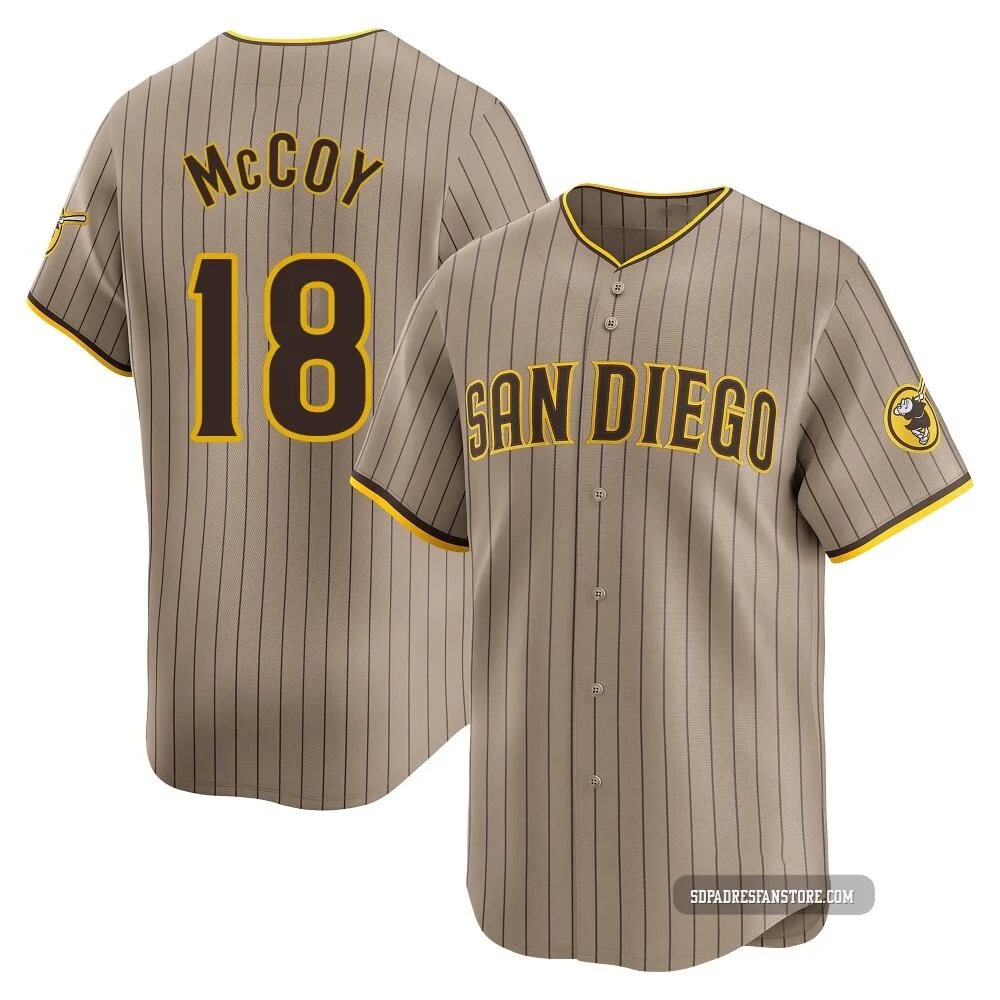 San Diego Padres ＃18 Mason McCoy Youth Limited Tan Alternate Jersey