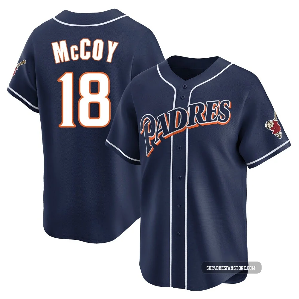 San Diego Padres ＃18 Mason McCoy Youth Navy Limited Cooperstown Collection Jersey