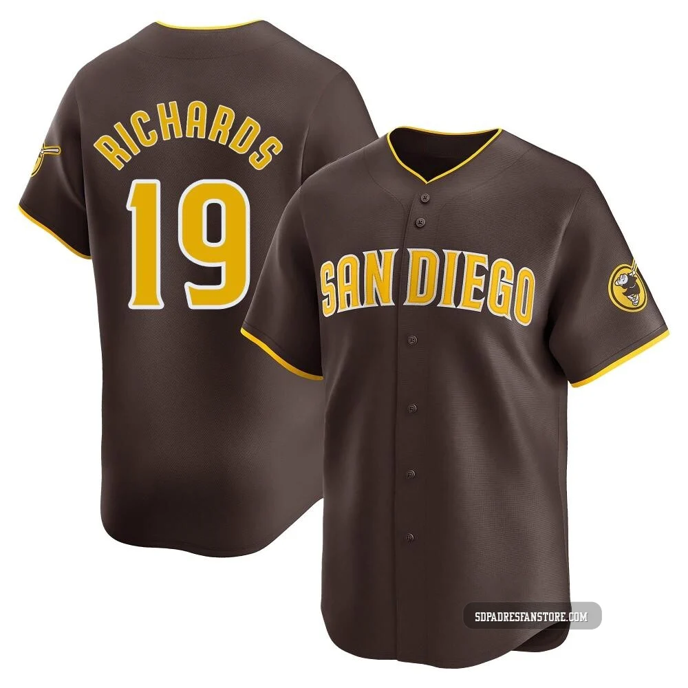 San Diego Padres ＃19 Gene Richards Men's Brown Limited Away Jersey