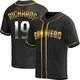San Diego Padres ＃19 Gene Richards Men's Gold Replica Black en Alternate Jersey