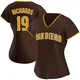 San Diego Padres ＃19 Gene Richards Women's Brown Replica Road Jersey