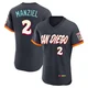 San Diego Padres ＃2 Johnny Manziel Men's Authentic Obsidian 2026 City Connect Stadium Jersey