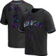 San Diego Padres ＃2 Johnny Manziel Men's Black Replica Holographic Alternate Jersey